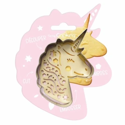 Image de Découpoir pour biscuit en relief Licorne ScrapCooking
