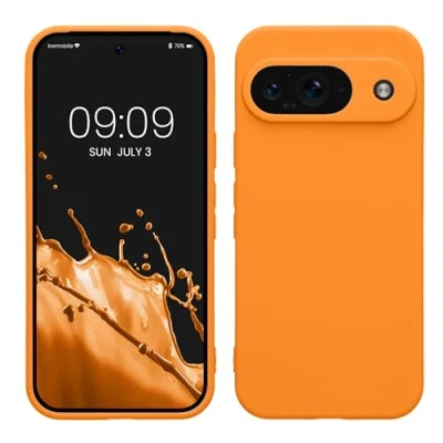 Afbeelding van kwmobile telefoonhoesje geschikt voor Google Pixel 9 Hoesje smartphone Precisie camera uitsnede In fruitig oranje