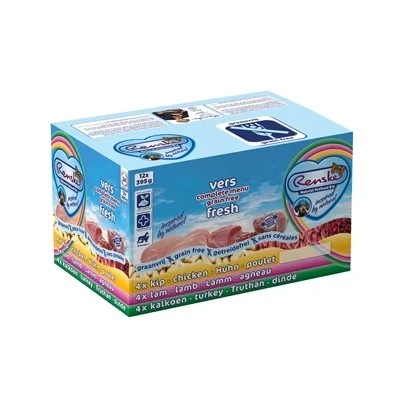 Afbeelding van Renske Adult Multi Graanvrij Hondenvoer Kip Kalkoen Lam 12 x 395 g