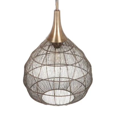 Afbeelding van Hanglamp Soraya, Ø 42 cm, metaal, antiek messing, bolvormig