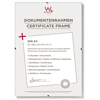 Image de walther design cadre photo verre antireflet 21 x 29,7 cm (DIN A4) porte documents sans RB130A