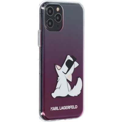 Afbeelding van Karl Lagerfeld iPhone 11 Pro Back Cover TPU Kunstleer Hoesje Bescherm je Telefoon Roze