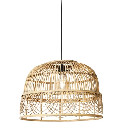 Afbeelding van QAZQA Smart hanglamp rotan 49 cm incl. Wifi G95 Michelle