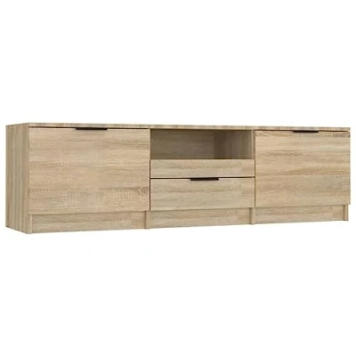 Afbeelding van vidaXL TV kast Sonoma eiken 140 x 35 40 cm bewerkt hout