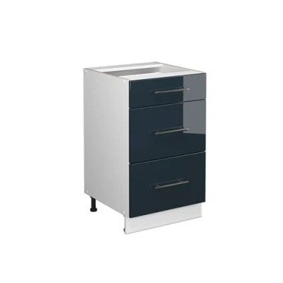 Afbeelding van Vicco Keukenonderkast Fame Line, Donkerblauw hoogglans/Wit, 50 cm zonder werkblad