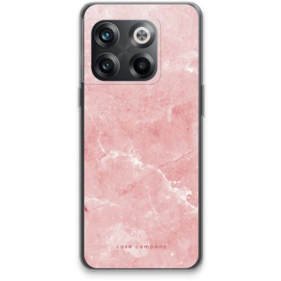 Afbeelding van Case Company® hoesje geschikt voor OnePlus 10T Roze marmer Soft Cover Telefoonhoesje Bescherming aan alle Kanten en Schermrand