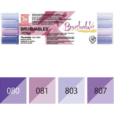 Afbeelding van Zig Brushables Purple 4 colors set