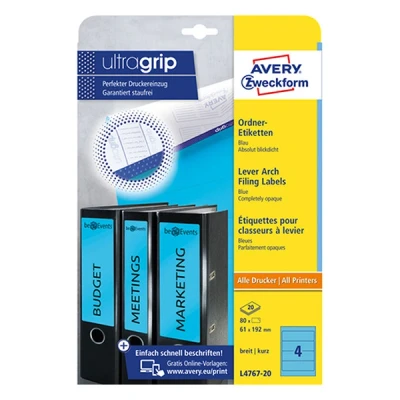 Image de AVERY Zweckform Etiquettes pour dos de classeur, bleu