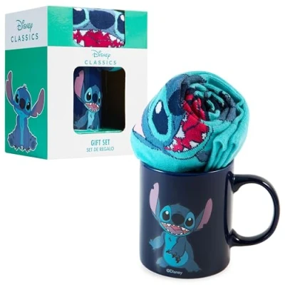 Afbeelding van Disney Stitch mok geschenkdoos en sokken cadeau idee Mickey Minnie Marie Aristokatten (Navy Stitch)