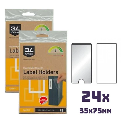Afbeelding van Zelfklevende etikethouders 35 x 75 mm (2x12 stuks) (3L)