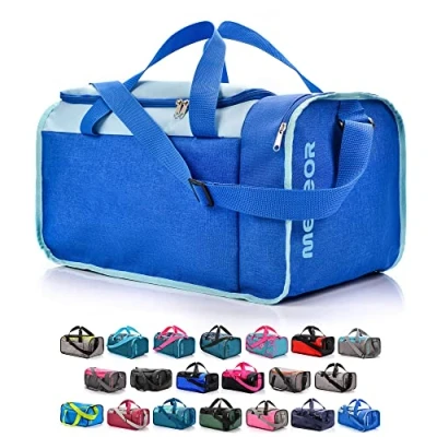 Afbeelding van sporttas, fitness reistas voor dames en heren, Lichtblauw/Blauw, 40 liter, modern, L