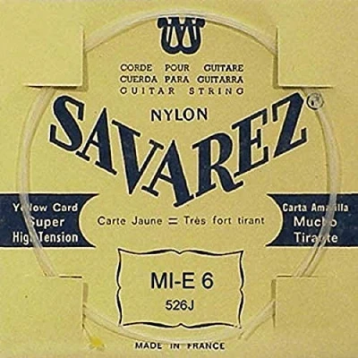Image de Corde au détail Savarez 526J pour guitare classique tirant très fort Mi grave Carte Jaune