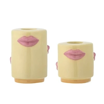 Afbeelding van Bloomingville Sassy kandelaars geel 2 stuks