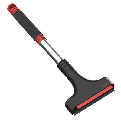 Afbeelding van AUPROTEC IJskrabber met anti slip comfort zachte grip en rubberen lip A 12 zwart rood