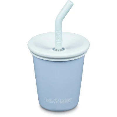 Afbeelding van Klean Kanteen Kinderbeker 296 ml met deksel en rietje clear sky