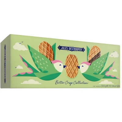 Afbeelding van Jules Destrooper &quot;Butter Crisp Collection&quot; Natuurboterwafels voor Pasen koekjesdoos collectors item 300g