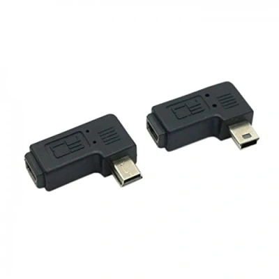Afbeelding van cablecc 2 stuks mini USB stekker naar vrouwelijk, links en rechts 90 graden gebogen