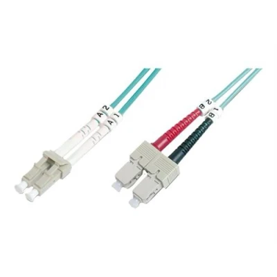 Image de DIGITUS Professional Cordon de raccordement SC multi mode (M) pour LC 10 m fibre optique duplex 50 / 125 microns OM4 sans halogène RAL 4003