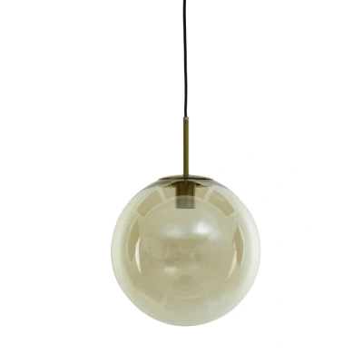 Afbeelding van Medina hanglamp Ø40 cm amber glas/antiek brons