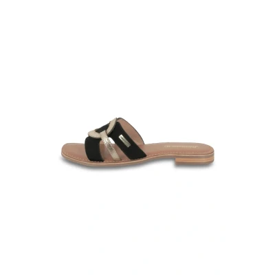 Afbeelding van Les Tropeziennes Hevita leren sandalen, Zwart Goud, 38 EU
