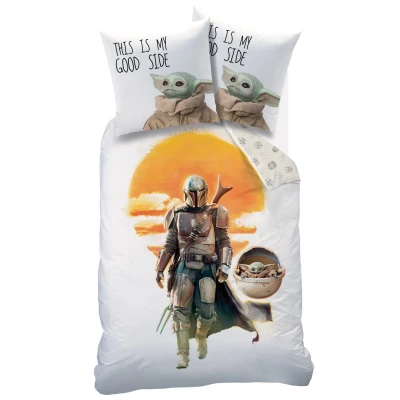 Afbeelding van Star Wars Home Soldaat beddengoed voor kinderen, 100% katoen, Oeko Tex, dekbedovertrek 140 x 200 cm + 1 kussensloop 65 cm, bedrukt jongens, wit
