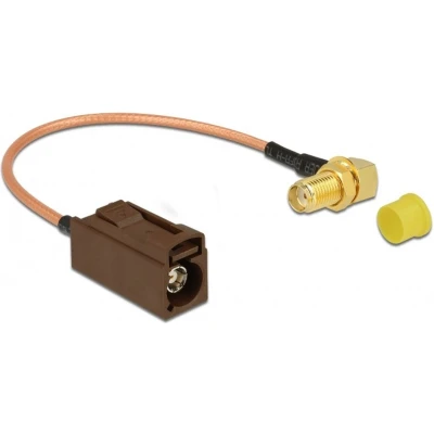 Afbeelding van Fakra F (v) SMA haaks adapter kabel RG316 50 Ohm / transparant 0,20 meter