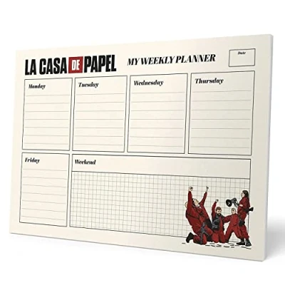 Afbeelding van Grupo Erik Notitieblok A4 La Casa de Papel, Weekplanner Bureauonderlegger, Kantoorschrijfwaren, To Do List, Memoblokken, Schoolbenodigdheden