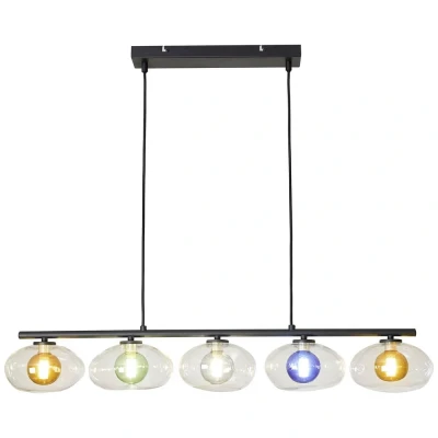 Afbeelding van ECO Light URANUS 9460 S 5 COL Hanglamp G9 Bont, Amber, Groen, Smoke, Blauw