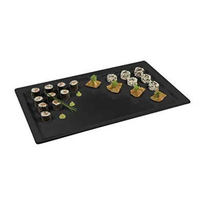 Afbeelding van APS Pure melamine schaal zwart GN 1/2