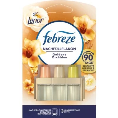 Afbeelding van Febreze 3Volution Navulling Met de geur van Lenor Gouden Orchidee 20 ml Navulverpakking 3 afwisselende geuren Gaat tot 90 Dagen mee