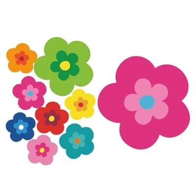 Afbeelding van tradercat Pril Set van 8 autostickers, bloemenmotief, retrostijl, voor alle gladde oppervlakken, ideaal je auto, roze