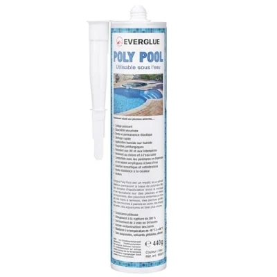 Afbeelding van Everglue Poly Pool 1K MS Polymeer montagelijm voor lijmen en verzegelen, onder water te gebruiken, siliconenvrij, uv bestendig, blijft permanent elastisch, kleur: wit, patroon van 440