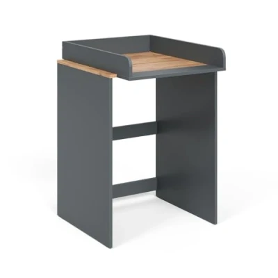 Afbeelding van Vicco VictorWasmachinekast 68 x 88.2 cm 2 delen met aankleedkussen Antraciet/gouden eik