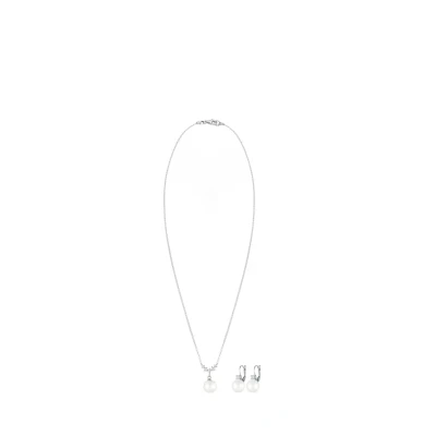 Afbeelding van Elli Zirkonia Muschelkernperle Oorbellen, Dames, Maat: 45, Silber