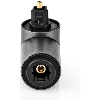 Afbeelding van Nedis Catb25920Gy &amp;Reg; Optical Audio Adapter Toslink Male Female 90&amp;Deg; Angled Aluminium