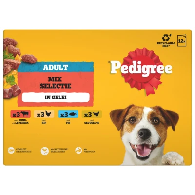 Afbeelding van Pedigree Adult Favourites Selectie In Gelei Maaltijdzakjes Hondenvoer 12x100 g