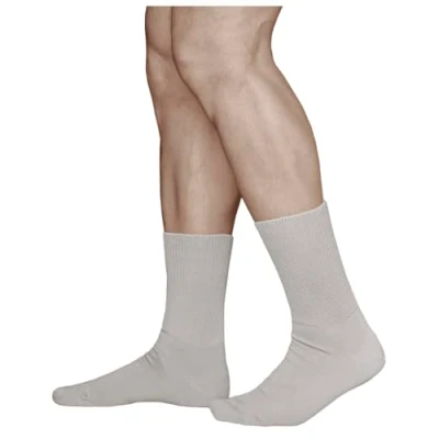 Afbeelding van VITSOCKS Sok zonder diabetische elastiek, extra groot, voor heren (3 paar), niet comprimerend, gezwollen voeten, 39 42, 43 46, 47 50, grijs., 44 46