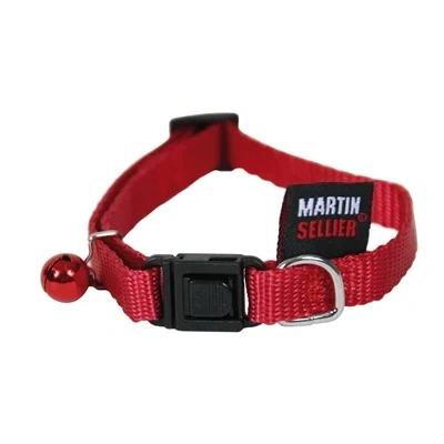 Afbeelding van Martin Sellier Kattenhalsband Nylon Uni Rood 10 MMX20 30 CM