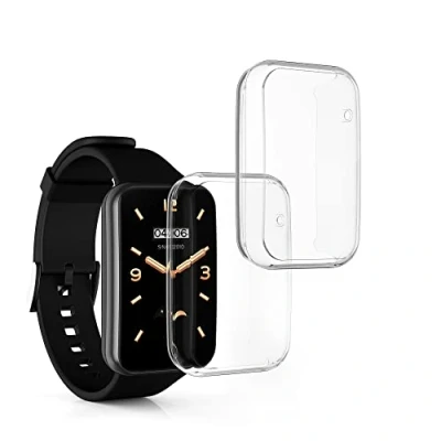 Afbeelding van kwmobile 2x smartwatch hoes geschikt voor Xiaomi Mi Band 7 Pro hoesje Siliconen sporthorloge cover Activity tracker case in transparant