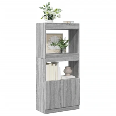 Afbeelding van vidaXL Hoge kast 63x33x140 cm bewerkt hout grijs sonoma eikenkleurig