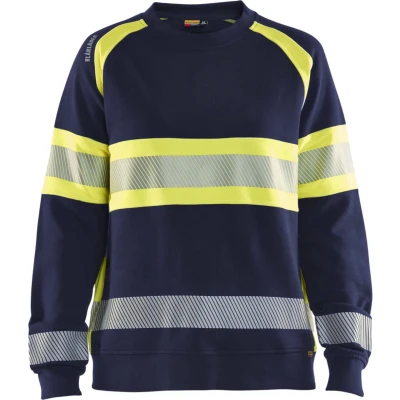 Afbeelding van Blaklader 3409 1158 Dames Sweatshirt High Vis Marine/High Geel XXL