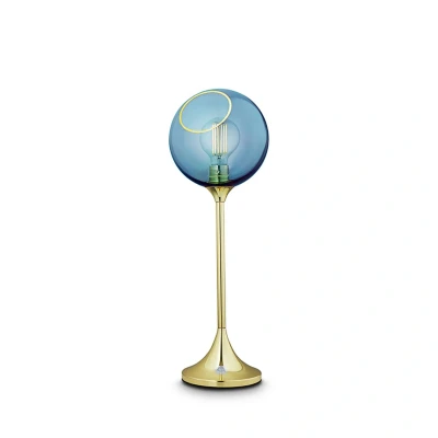 Afbeelding van Ballroom tafellamp, blauw, glas, mondgeblazen, dimbaar