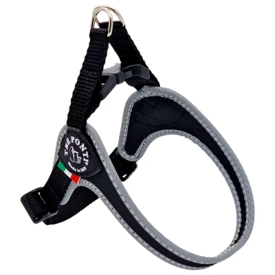 Afbeelding van Tre Ponti Fibbia Basic Tuig Zwart&amp;Reflectie Hondenharnas 30 40 cm Tot 4 Kg