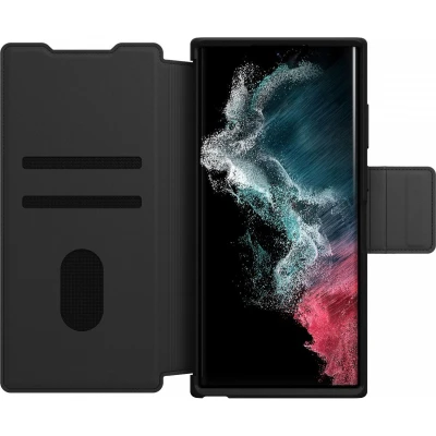 Afbeelding van Otterbox Strada Samsung Galaxy S22 Ultra Book Case Leer Zwart