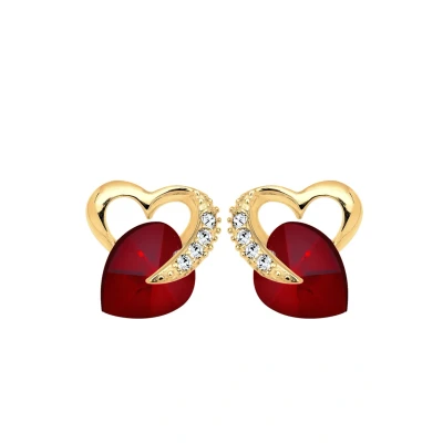 Afbeelding van Elli HERZ Liebe Oorbellen, Dames, Maat: One Size, Dunkelrot