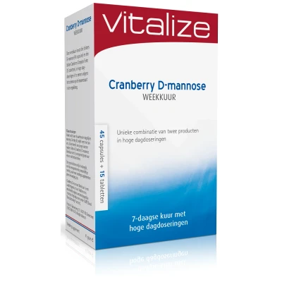 Afbeelding van Vitalize Cranberry D mannose Weekkuur Capsules &amp; Tabletten 60ST