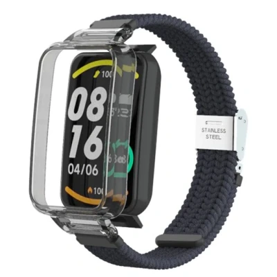 Afbeelding van Braided nylon bandje met case Donkergrijs Xiaomi Smart band 7 Pro