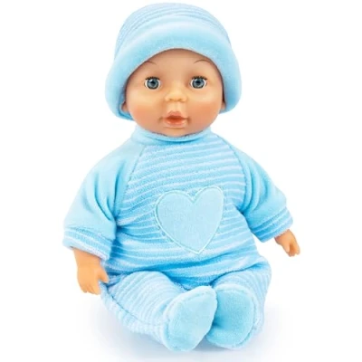 Afbeelding van Bayer Design 92802AU eerste pop, knuffelpop, beweegbare ogen, zacht lichaam, blauw, 28 cm