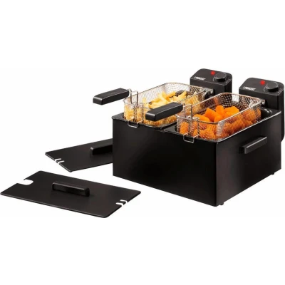 Afbeelding van Princess Dubbele Frituurpan 183028 Inhoud 2 x 3 liter Koude Zone 1800W Zwart
