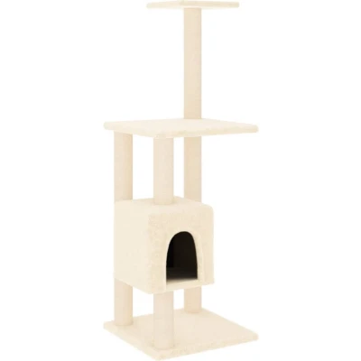 Afbeelding van vidaXL Kattenkrabpaal met sisal krabpalen 104 cm crèmekleurig